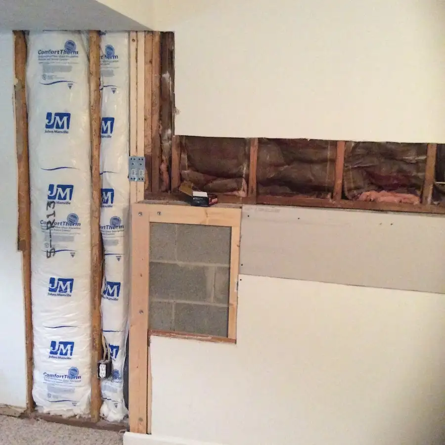 Wall insulation replacement during Basement Flood Cleanup in Westminster
